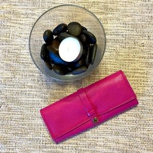 Tiffany & Co Pink Leather Jewelry Travel Purse Handbag Bag Roll Case Gift